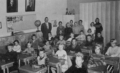 Interiör från tredje skolan år 1959.