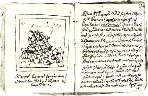 Berättelse om Skeppet Curants skeppsbrott 1832.