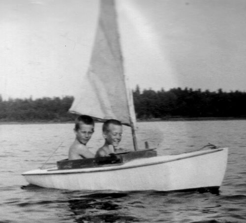 Göran Gleisner och jag i tvåmetersbåten.